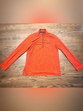Under Armour HEATGEAR THREADBORNE Orange Heather 1/4 Zip Pullover